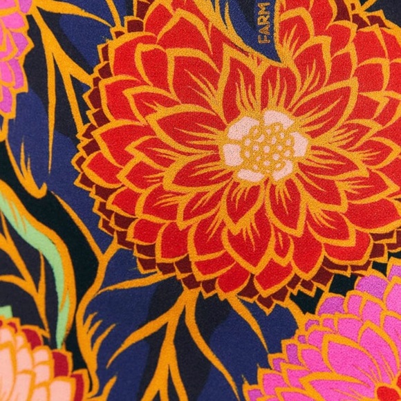 Farm Rio Black Vintage Garden Long Sleeve Midi-Dress (Size XL/NWT) - Picture 6 of 11